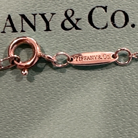 Tiffany & Co. Sterling Elsa Peretti Small Open Heart Necklace 16". - Picture 5 of 8